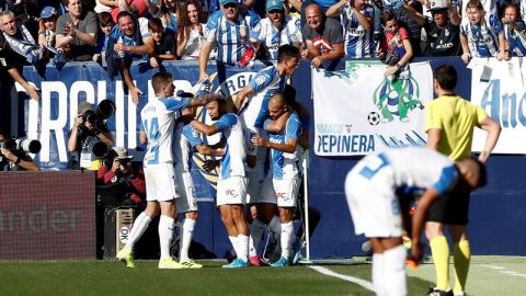 El Legan&eacute;s celebra el gol de Braithwaite ante el Mallorca
