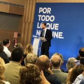 El presidente del PP, Pablo Casado, en un acto electoral de precampaña en Palma.