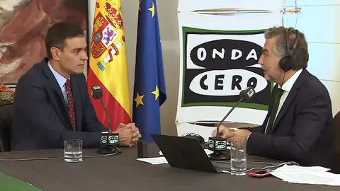 Pedro Sánchez en su entrevista con Carlos Alsina