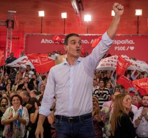 Pedro Sánchez en un acto de campaña Pedro Sánchez en un acto de campaña