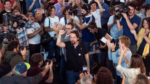 El líder de Podemos, Pablo Iglesias, en un mitin El líder de Podemos, Pablo Iglesias, en un mitin