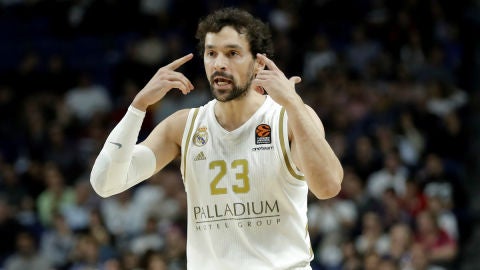 Sergio Llull, en un partido con el Real Madrid