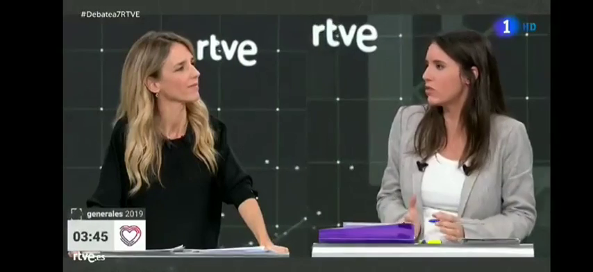 El "solo 'sí' es 'sí" vuelve a enfrentar a Álvarez de Toledo con Lastra y Montero en el debate de TVE El "solo 'sí' es 'sí" vuelve a enfrentar a Álvarez de Toledo con Lastra y Montero en el debate de TVE