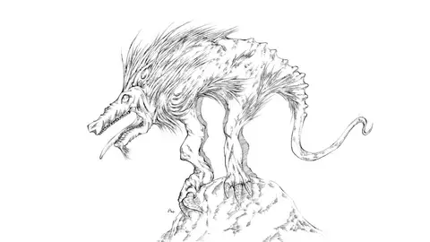 Ilustración del chupacabras Ilustración del chupacabras