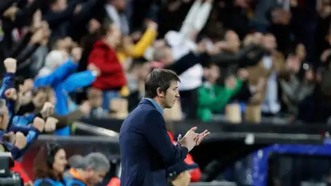 El entrenador del Valencia, Albert Celades. El entrenador del Valencia, Albert Celades.