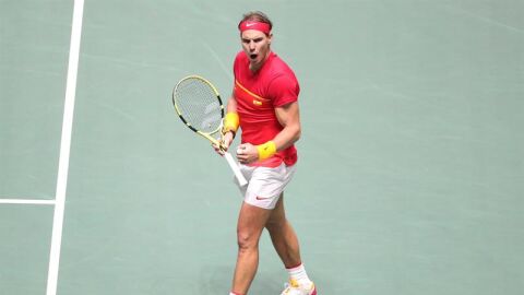Rafa Nadal celebra un punto