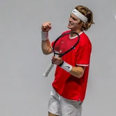 Andréi Rublev celebra su victoria ante Roberto Bautista Andréi Rublev celebra su victoria ante Roberto Bautista