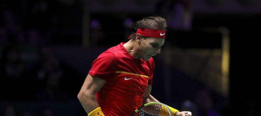 Rafa Nadal celebra un punto ante Borna Gojo Rafa Nadal celebra un punto ante Borna Gojo