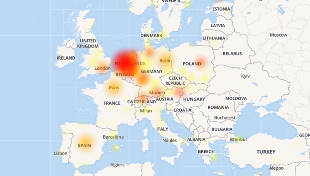Mapa de calor de la caída de Netflix