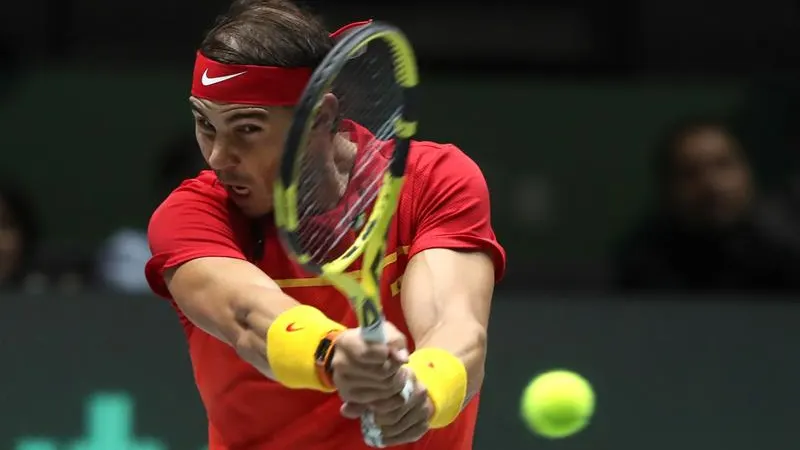 Rafa Nadal, en un partido de la Copa Davis. Rafa Nadal, en un partido de la Copa Davis.