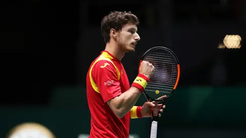 Pablo Carreño celebra un punto ante Pella Pablo Carreño celebra un punto ante Pella