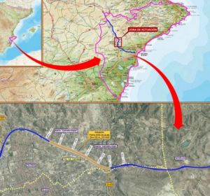 Plano del recorrido de la A-31 a su paso por Petrer. Plano del recorrido de la A-31 a su paso por Petrer.