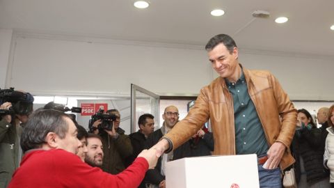 Pedro S&aacute;nchez en la votaci&oacute;n del PSOE