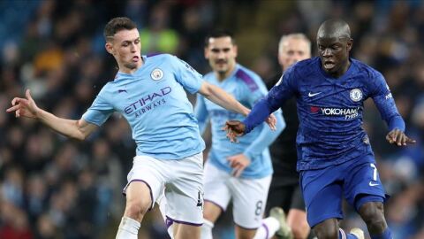 El City, en el partido ante el Chelsea. 