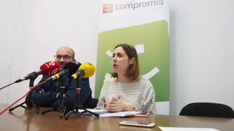 Esther Díez y Felip Sánchez, concejales de Compromís en Elche. Esther Díez y Felip Sánchez, concejales de Compromís en Elche.