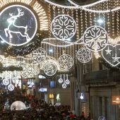 Imagen de archivo de las luces de Navidad en Vigo durante 2019