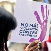 Pancarta en una manifestación contra la violencia de género. Pancarta en una manifestación contra la violencia de género.