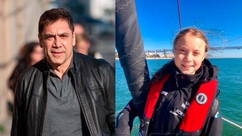 Javier Bardem y Greta Thunberg