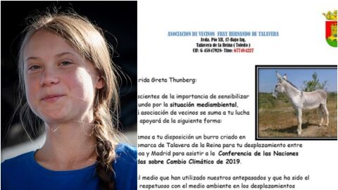 Ofrecen a Greta Thunberg un burro para su desplazamiento de Lisboa a Madrid