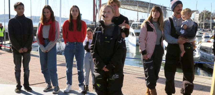 Greta Thunberg, en Lisboa. Greta Thunberg, en Lisboa.