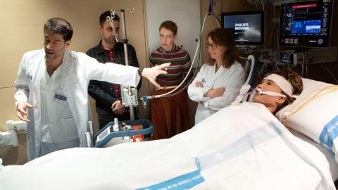 La alpinista Audrey en el Hospital Vall d'Hebron