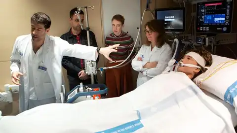 La alpinista Audrey en el Hospital Vall d'Hebron La alpinista Audrey en el Hospital Vall d'Hebron