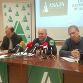 Alcolea, Rodríguez y Miranda, durante la rueda de prensa Alcolea, Rodríguez y Miranda, durante la rueda de prensa