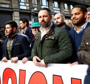 Santiago Abascal, en la manifestación de Barcelona Santiago Abascal, en la manifestación de Barcelona