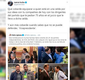 El rifirrafe entre Rufián e Iglesias en Twitter El rifirrafe entre Rufián e Iglesias en Twitter