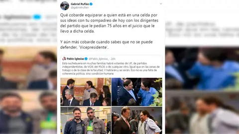 El rifirrafe entre Rufián e Iglesias en Twitter El rifirrafe entre Rufián e Iglesias en Twitter