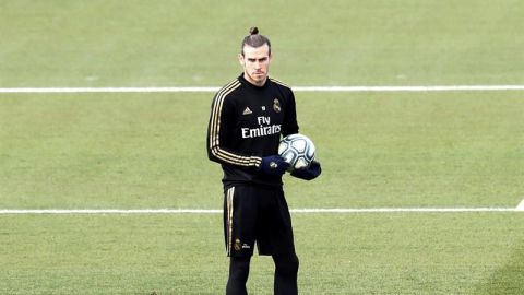Gareth Bale durante un entrenamiento con el Real Madrid