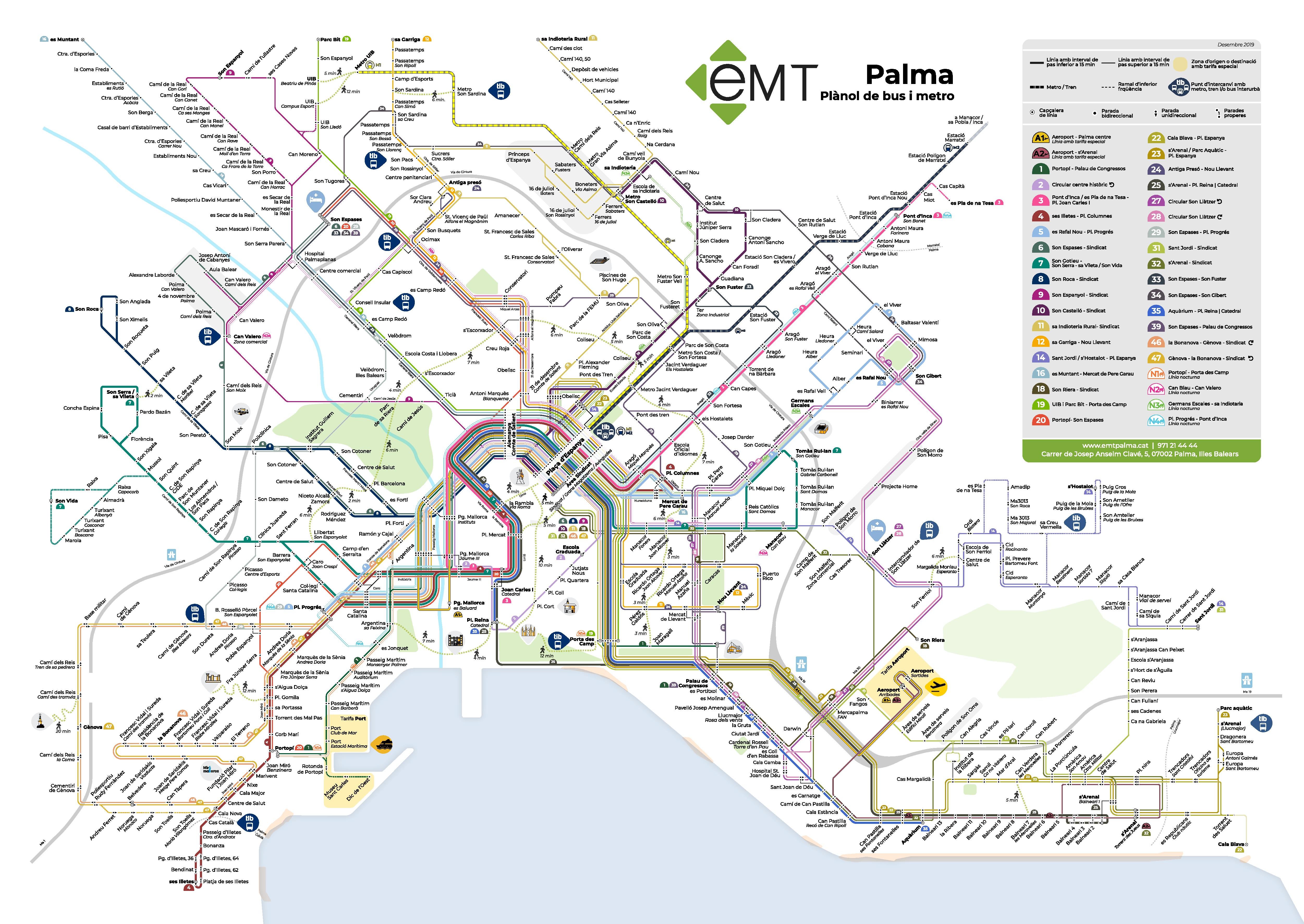 Palma contará con 6 nuevas líneas de la EMT a partir del 18 de diciembre Palma contará con 6 nuevas líneas de la EMT a partir del 18 de diciembre