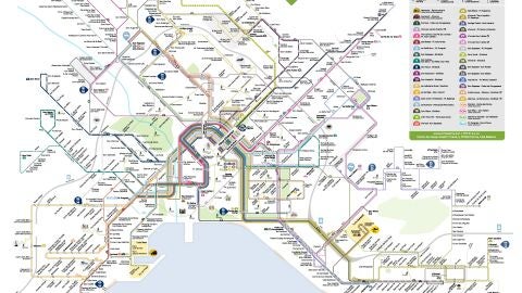 Mapa de las l&iacute;neas de la EMT que recorren la ciudad de Palma