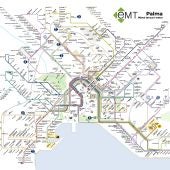 Mapa de las líneas de la EMT que recorren la ciudad de Palma