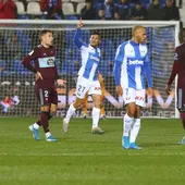 El delantero del Leganés Óscar Rodríguez (c) celebra tras marcar un gol ante el Celta de Vigo El delantero del Leganés Óscar Rodríguez (c) celebra tras marcar un gol ante el Celta de Vigo
