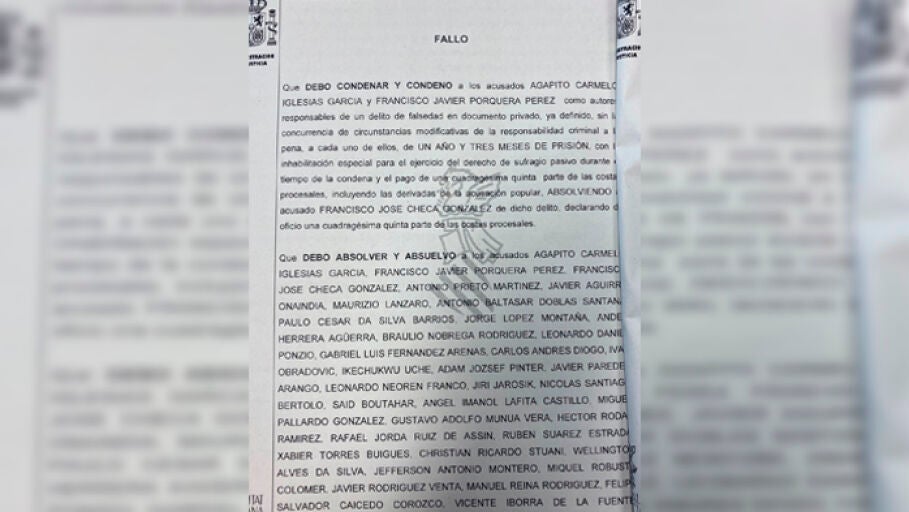 Fallo de la sentencia del Levante - Zaragoza 