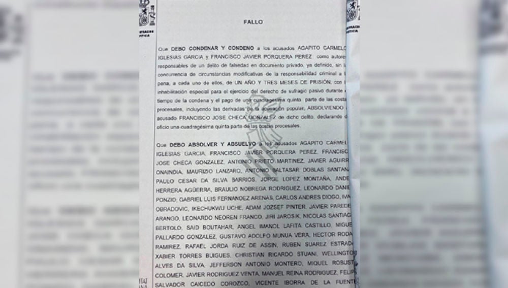 Fallo de la sentencia del Levante - Zaragoza 