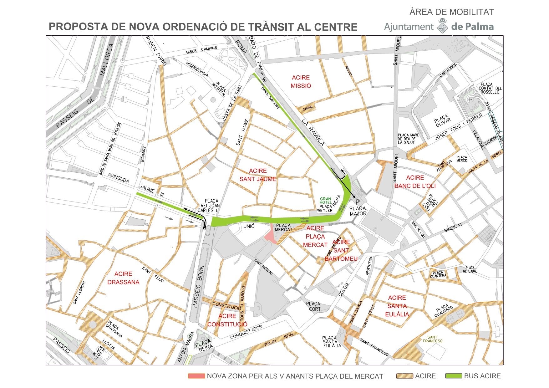 La plaza del Mercat de Palma será peatonal a partir de este lunes La plaza del Mercat de Palma será peatonal a partir de este lunes