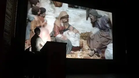 José Antón Puntes durante el pregón de Navidad de Elche de 2019. José Antón Puntes durante el pregón de Navidad de Elche de 2019.