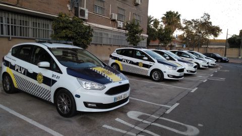 Coches de la Polic&iacute;a Local de Val&egrave;ncia