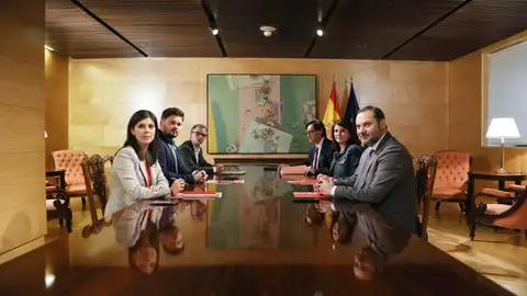 Imagen de archivo de una reunión entre ERC y PSOE Imagen de archivo de una reunión entre ERC y PSOE