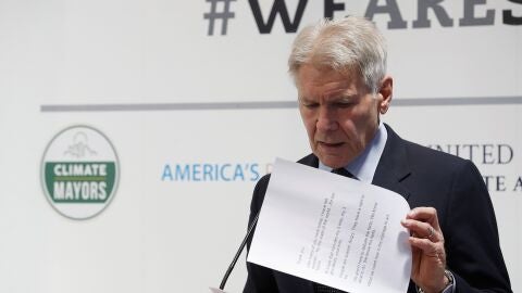 Harrison Ford reprocha en la Cumbre del Clima la "falta de valent&iacute;a" de Donald Trump 