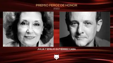 Julia Gutiérrez Caba y Emilio Gutiérrez Caba, premios Feroz de Honor 2020 Los hermanos, miembros de una estirpe legendaria de la escena española, han sido reconocidos por la Asociación de Informadores Cinematográficos de España