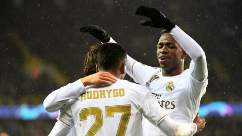 Rodrygo celebra su gol