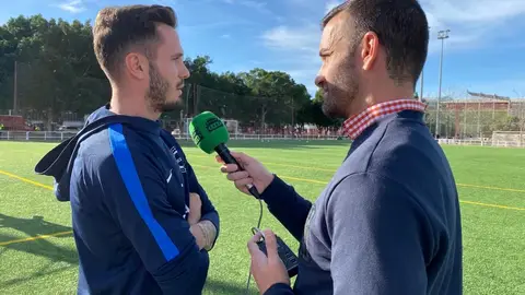 Saúl Ñíguez, en la entrevista con Monserrate Hernández. ELCHE CF