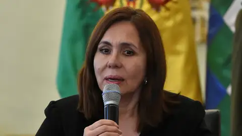 La canciller interina boliviana, Karen Longaric La canciller interina boliviana, Karen Longaric