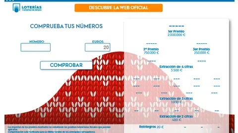 Comprueba si tu número del sorteo del Lotería del Niño ha sido premiado Comprueba si tu número del sorteo del Lotería del Niño ha sido premiado