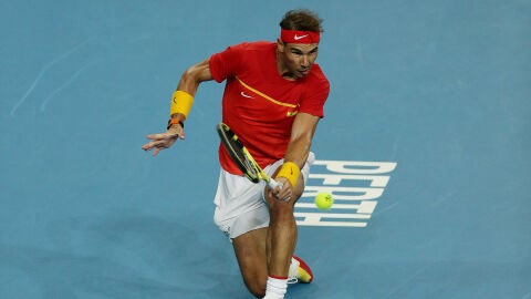 Rafa Nadal, durante el partido ante Basilashvili