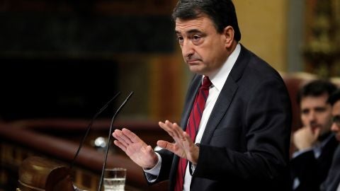 El portavoz del PNV, Aitor Esteban, durante su intervenci&oacute;n ante el pleno 