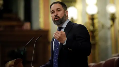 Santiago Abascal en la tribuna del Congreso durante la investidura de Sánchez Santiago Abascal en la tribuna del Congreso durante la investidura de Sánchez